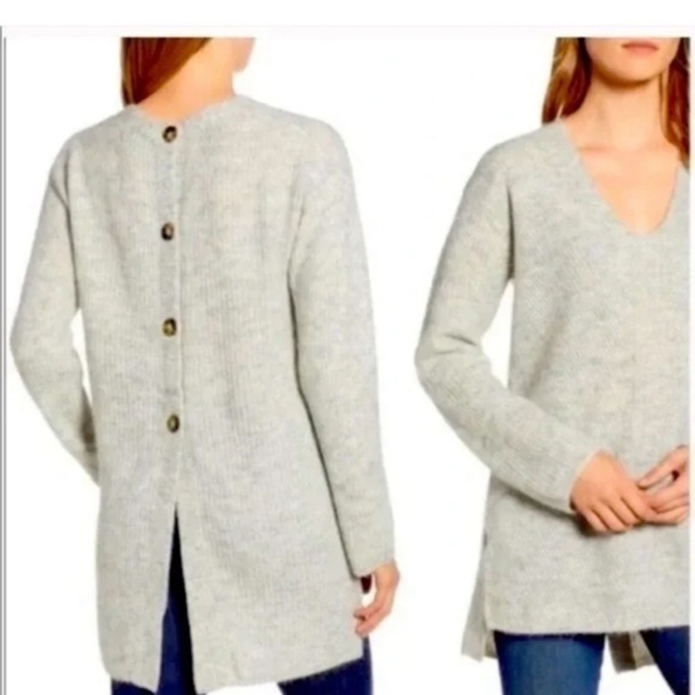 Point Sur size medium beige open back knit swear